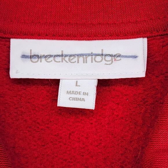 Vintage Breckenridge Sweatshirt Women’s LARGE | Red Fleece Zip Jacket | Snowmen - Picture 11 of 13